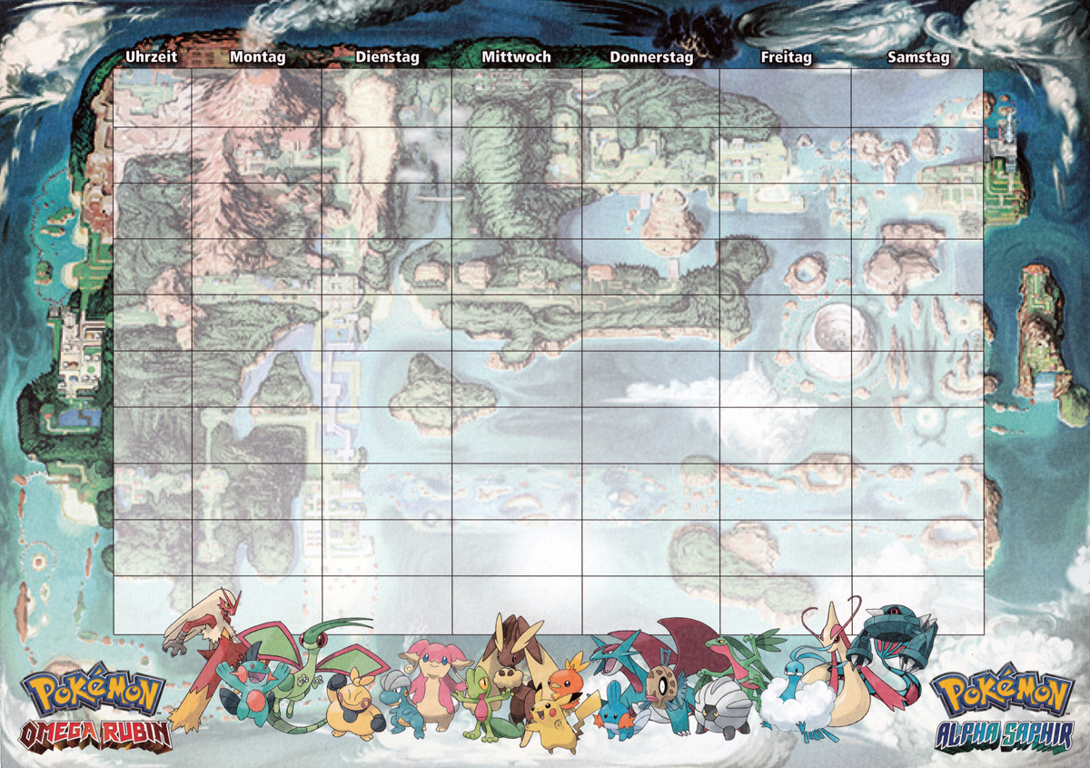Pokémon Omega Rubin  Alpha Saphir - Stundenplan - Promotendo